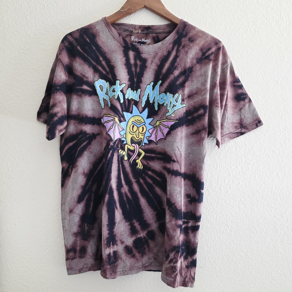 Rick and Morty Graphic Print T-shirt Size XL Short Sleeve Crewneck Tie Dye TV